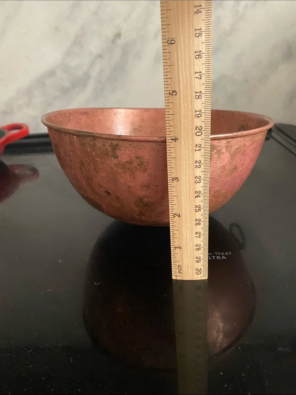 Antique Copper Mixing Bowl - Distressed Copper Finish